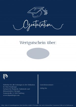 Wertgutschein "Gratulation" Blau